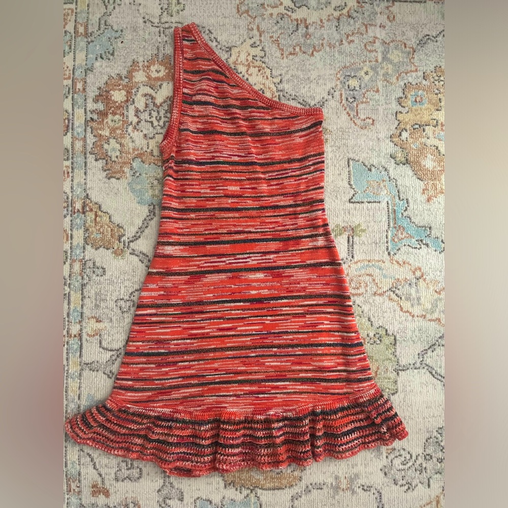 Anthropologie Knit One-Shoulder Mini Dress